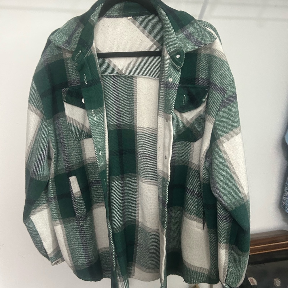 Womens Green Flannel Jacket